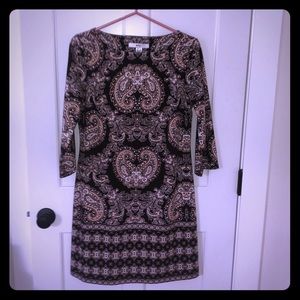 Wisp slip on jersey dress in brown and beiges